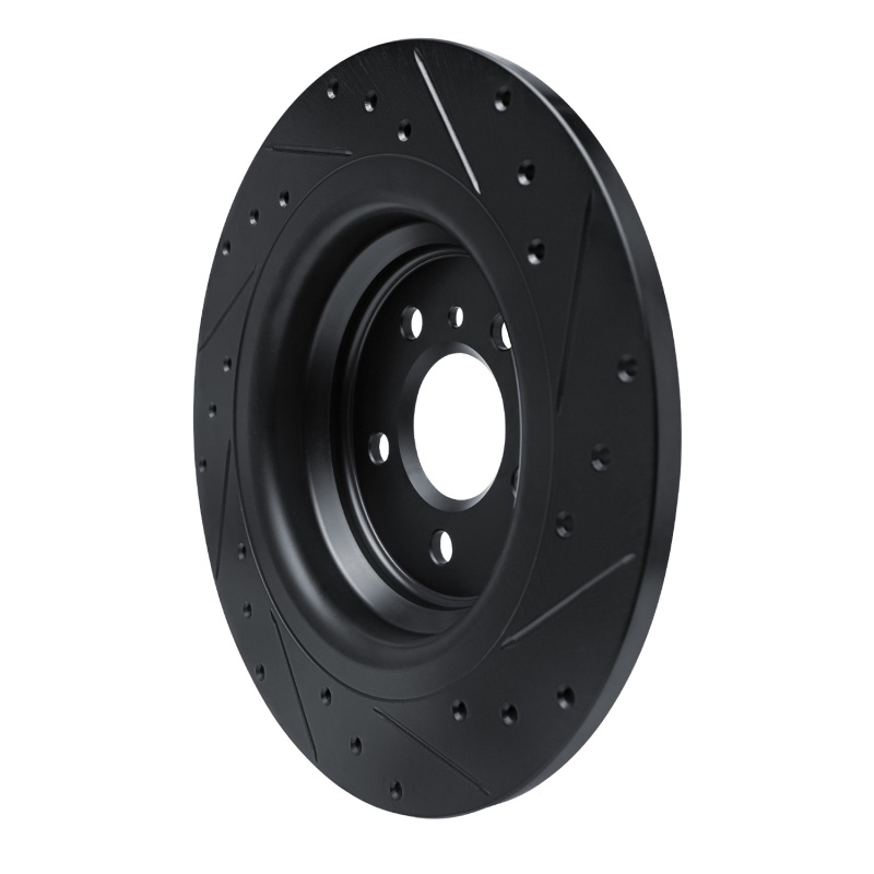 Mercedes-Benz GLE300D Brake Rotor (1) - Rear Left - R1 Concepts - Drilled & Slotted - Black - `12-`18